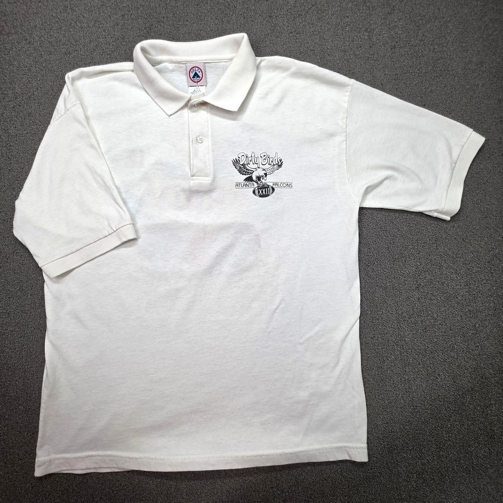 Vintage Delta 1999 Super Bowl XXXIII Polo Shirt XL Atlanta Falcons Dirty Birds‎